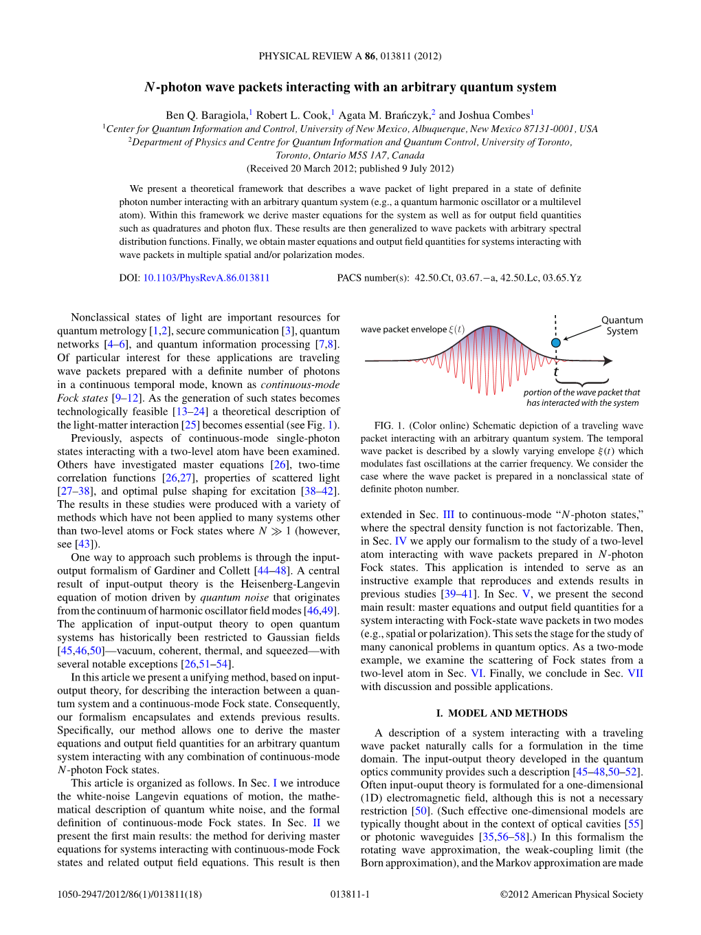 N-Photon Wave Packets Interacting with an Arbitrary Quantum System