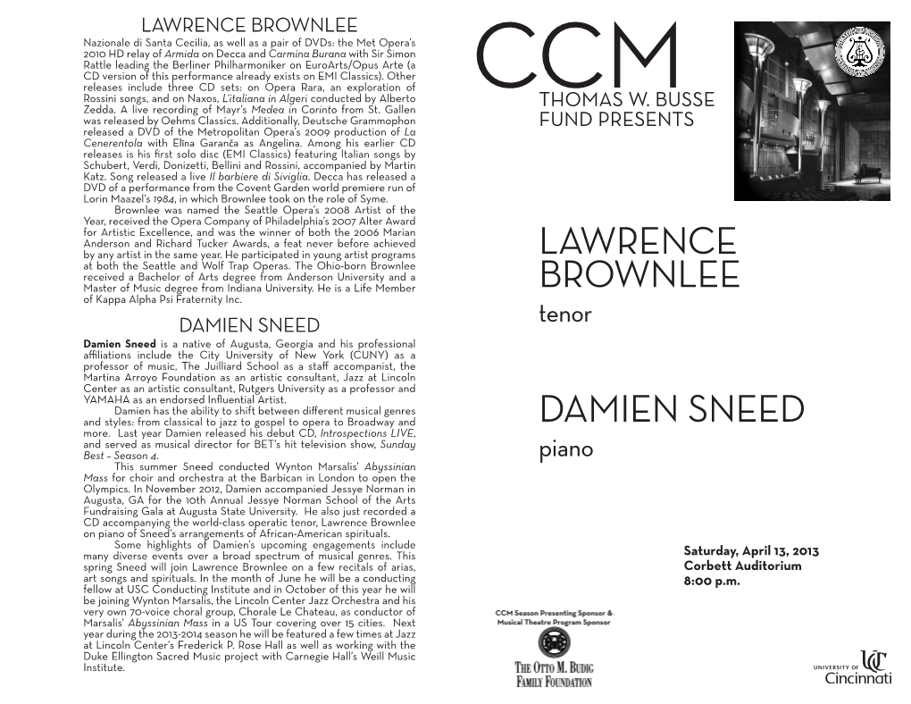 Lawrence Brownlee Damien Sneed