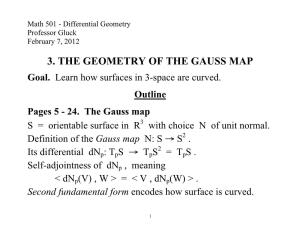 3. the GEOMETRY of the GAUSS MAP Goal