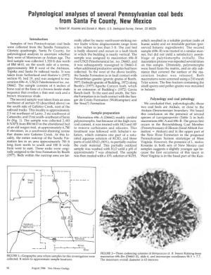 Palynological Analyses of Several Pennsylvanian Coal Beds from Santa Fe County, New Mexico