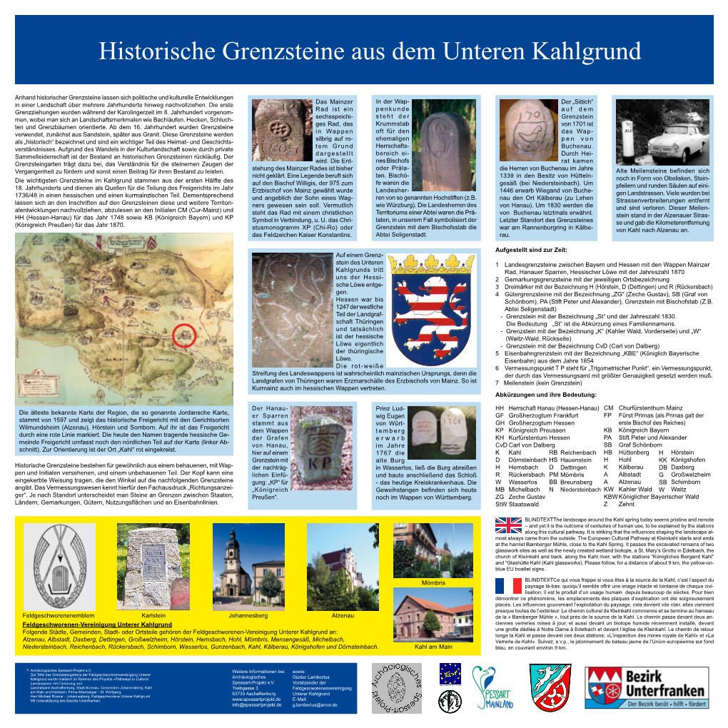 Historische Grenzsteine Aus Dem Unteren Kahlgrund