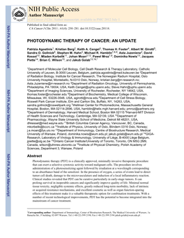 NIH Public Access Author Manuscript CA Cancer J Clin