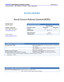 Attock Cement Pakistan Limited (ACPL)