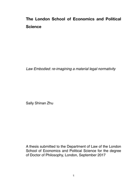 Thesis Submitted to the Department of Law of the London School of Economics and Political Science for the Degree of Doctor of Philosophy, London, September 2017