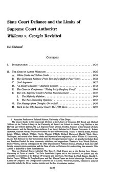 Williams V. Georgia Revisited