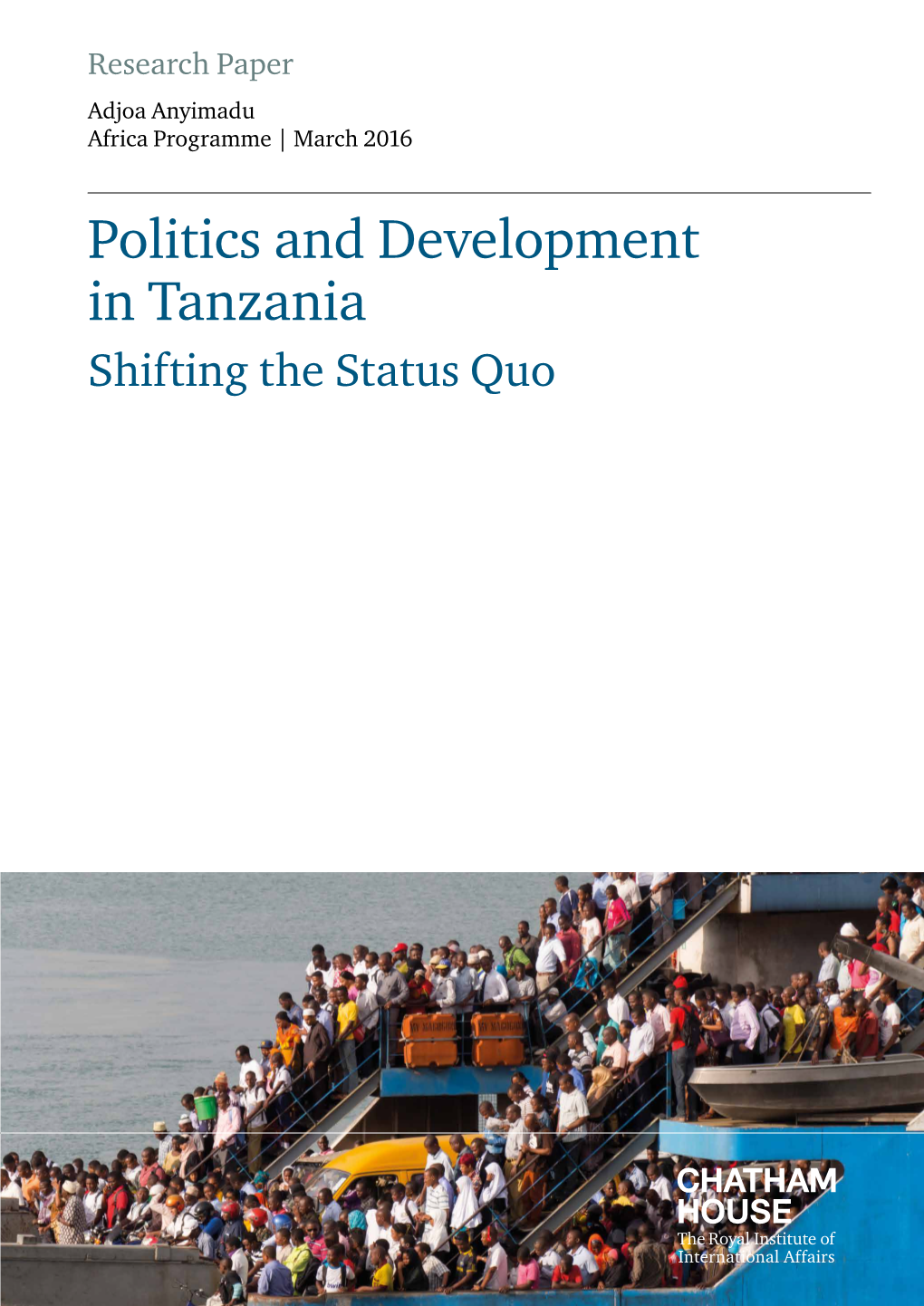 Politics and Development in Tanzania Shifting the Status Quo Contents