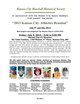 “2013 Kansas City Athletics Reunion”