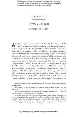 Greek Buddha: Pyrrho's Encounter with Early Buddhism in Central Asia