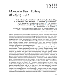 Molecular Beam Epitaxy of Cdxhg12xte