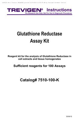 Glutathione Reductase Assay Kit