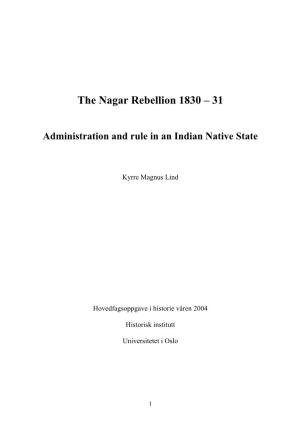 The Nagar Rebellion 1830 – 31