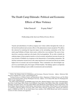 The Death Camp Eldorado: Political and Economic Effects of Mass Violence