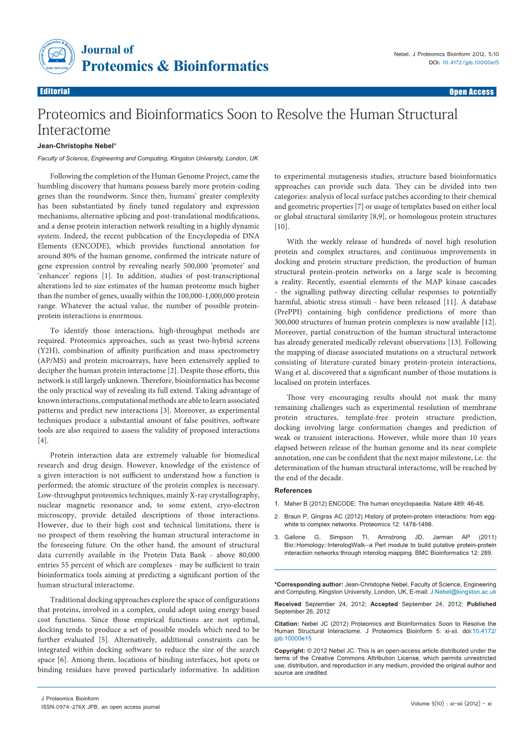 Proteomics and Bioinformatics Soon to Resolve the Human Structural