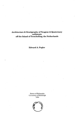 Architecture & Stratigraphy of Neogene & Quaternary Sediments