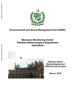 Environmental and Social Management Plan (ESMP)