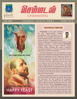 July 2020 Chennai Jesuits News Volume 01 | No