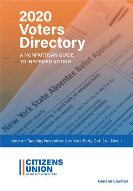 2020 Voters Directory a NONPARTISAN GUIDE to INFORMED VOTING