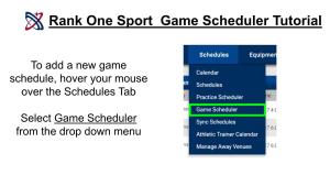 Rank One Sport Game Scheduler Tutorial