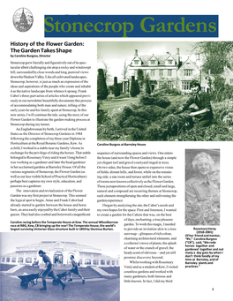 History of the Flower Garden: the Garden Takes Shape by Caroline Burgess, Director