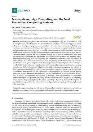 Nanosystems, Edge Computing, and the Next Generation Computing Systems