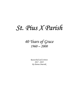 History of St. Pius X Parish