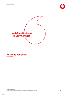 Vodafone Business Iot Easy Connect Roaming Footprint