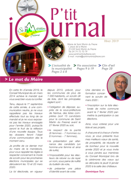 P'tit Journal – Hiver 2019