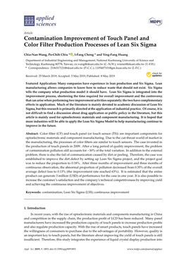 Contamination Improvement of Touch Panel and Color Filter Production Processes of Lean Six Sigma