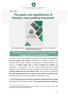 The Goals and Significance of Hamas's New Political Document