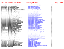 2018 Web Links and Sign Master February 14, 2018 Page 1 of 14