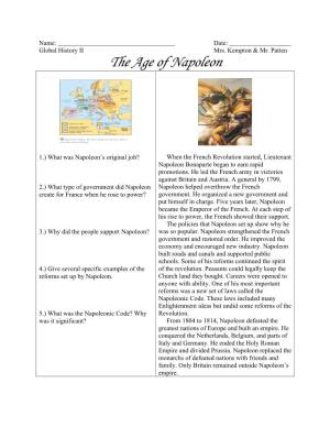 The Age of Napoleon (Reading)