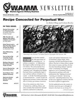 Recipe Concocted for Perpetual War by Robert Wing and Coleen Rowley in THIS ISSUE