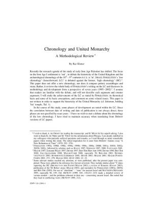 Chronology and United Monarchy a Methodological Review*