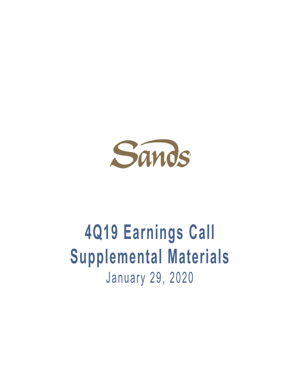 4Q19 Earnings Call Supplemental Materials January 29, 2020 Index – 4Q19 Supplementary Materials