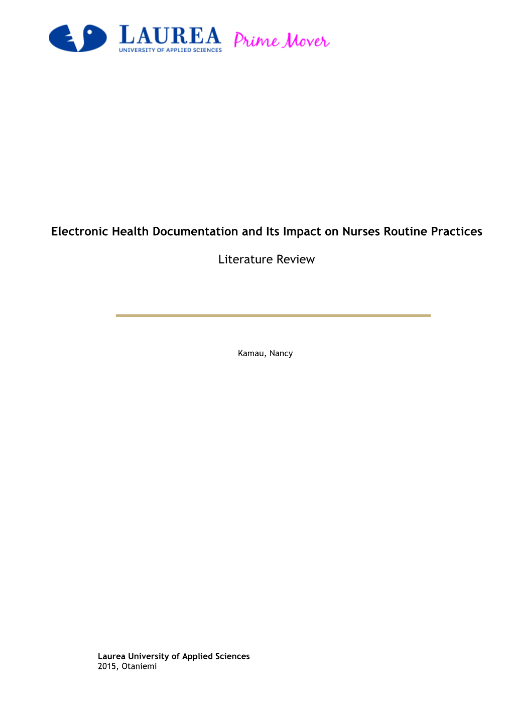 Electronic Health Documentation and Its Impact on Nurses Routine Practices