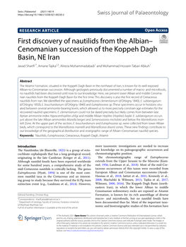 First Discovery of Nautilids from the Albian–Cenomanian Succession Of