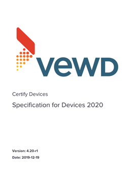 Specification for Devices 2020