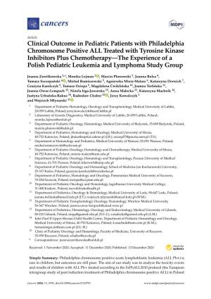 Clinical Outcome in Pediatric Patients with Philadelphia Chromosome
