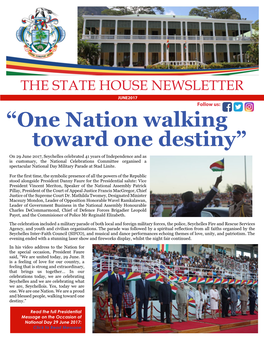 “One Nation Walking Toward One Destiny”