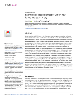 Examining Seasonal Effect of Urban Heat Island in a Coastal City