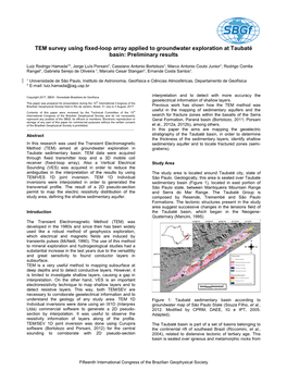 TEM Survey Using Fixed-Loop Array Applied to Groundwater Exploration at Taubaté Basin: Preliminary Results