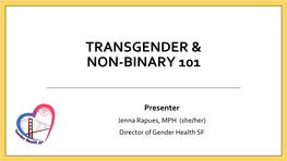Transgender & Non-Binary 101