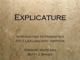 Explicatures