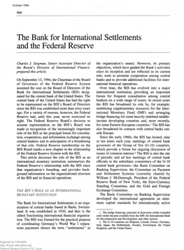 Bank for International Settlements and the Federal Reserve
