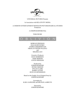 Oblivion—Production Information 2