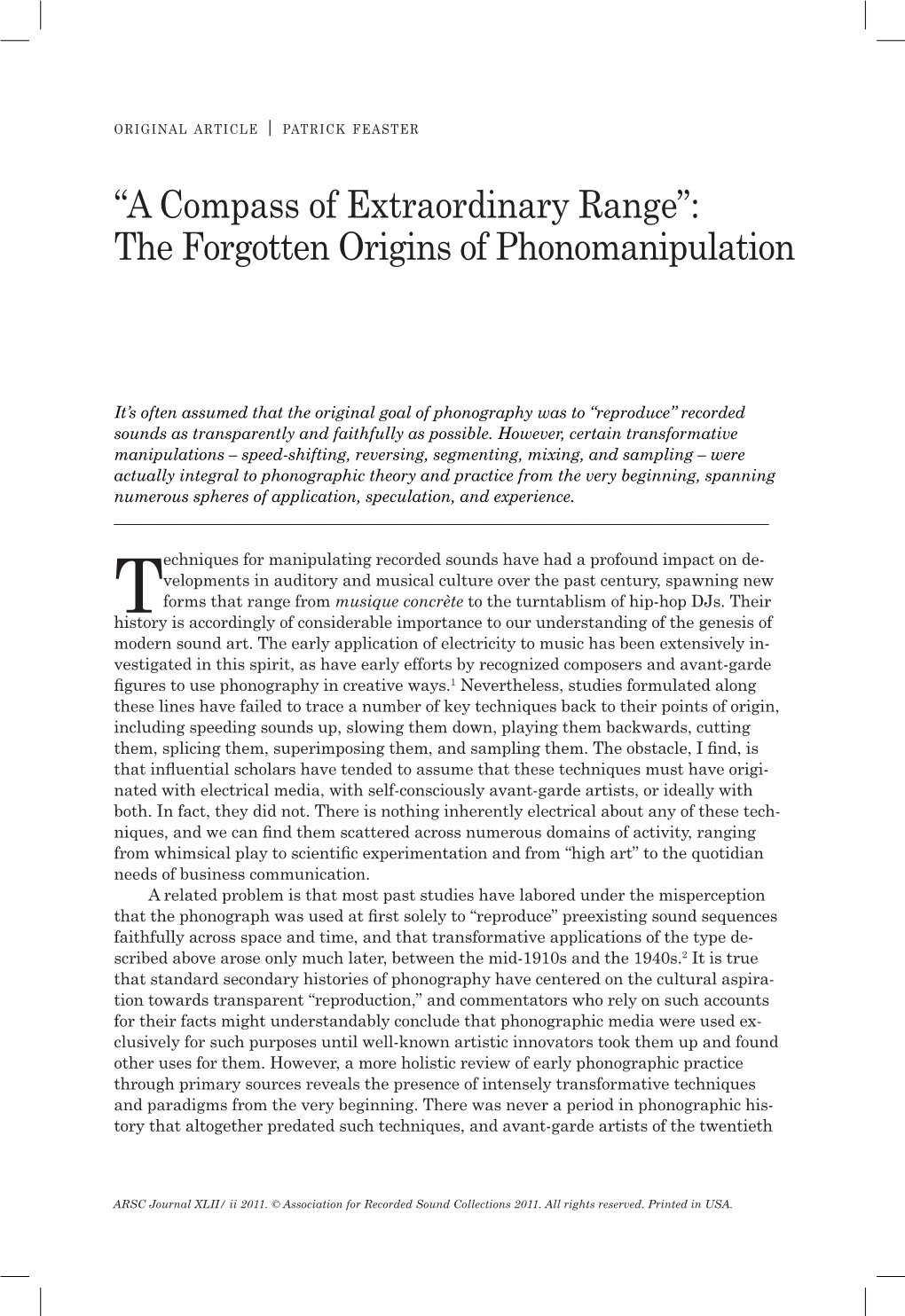 The Forgotten Origins of Phonomanipulation