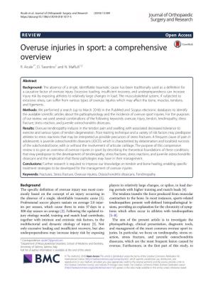 Overuse Injuries in Sport: a Comprehensive Overview R