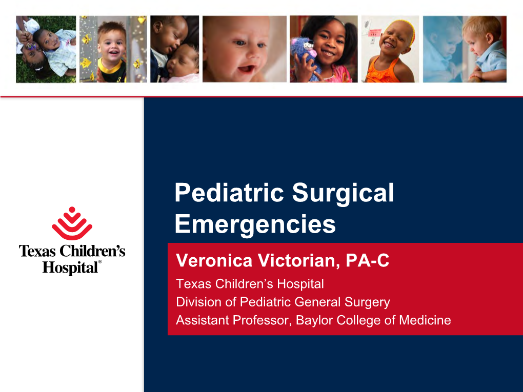 Pediatric Surgical Emergencies