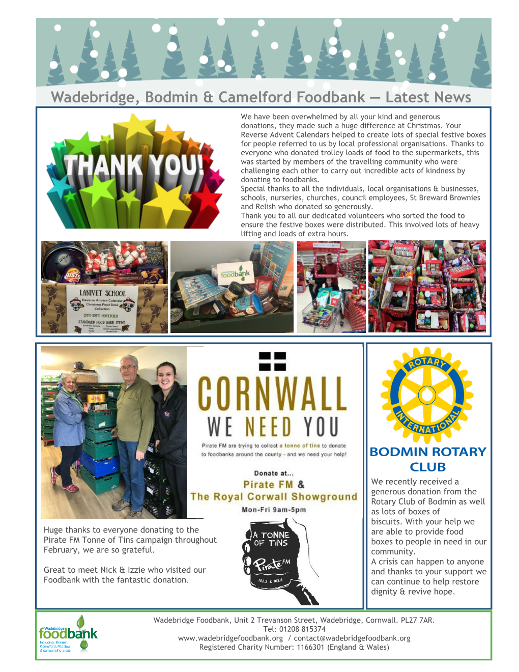 Wadebridge, Bodmin & Camelford Foodbank — Latest News