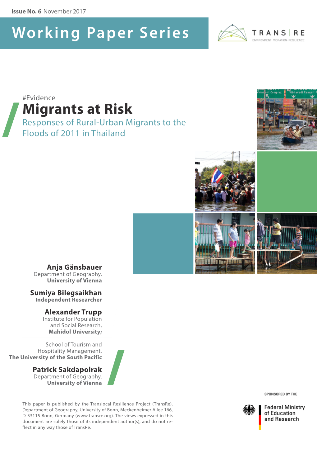 WP6 Transre Working Paper | Migrants at Risk Rural Urban